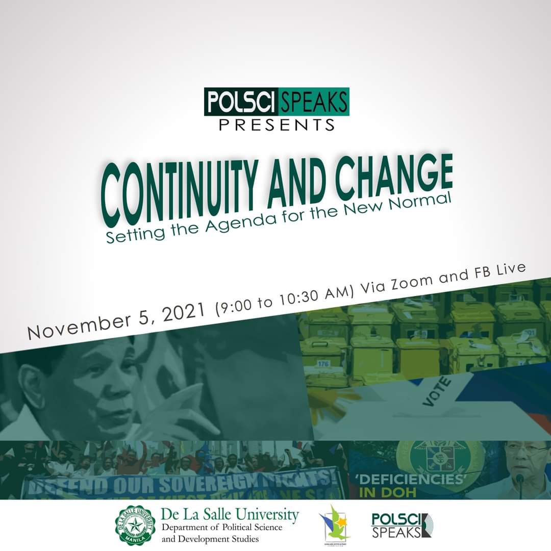 Read more about the article Kontemporaneong politika sa panahon ng new normal, tinutukan sa PolSci Speaks: Continuity and Change