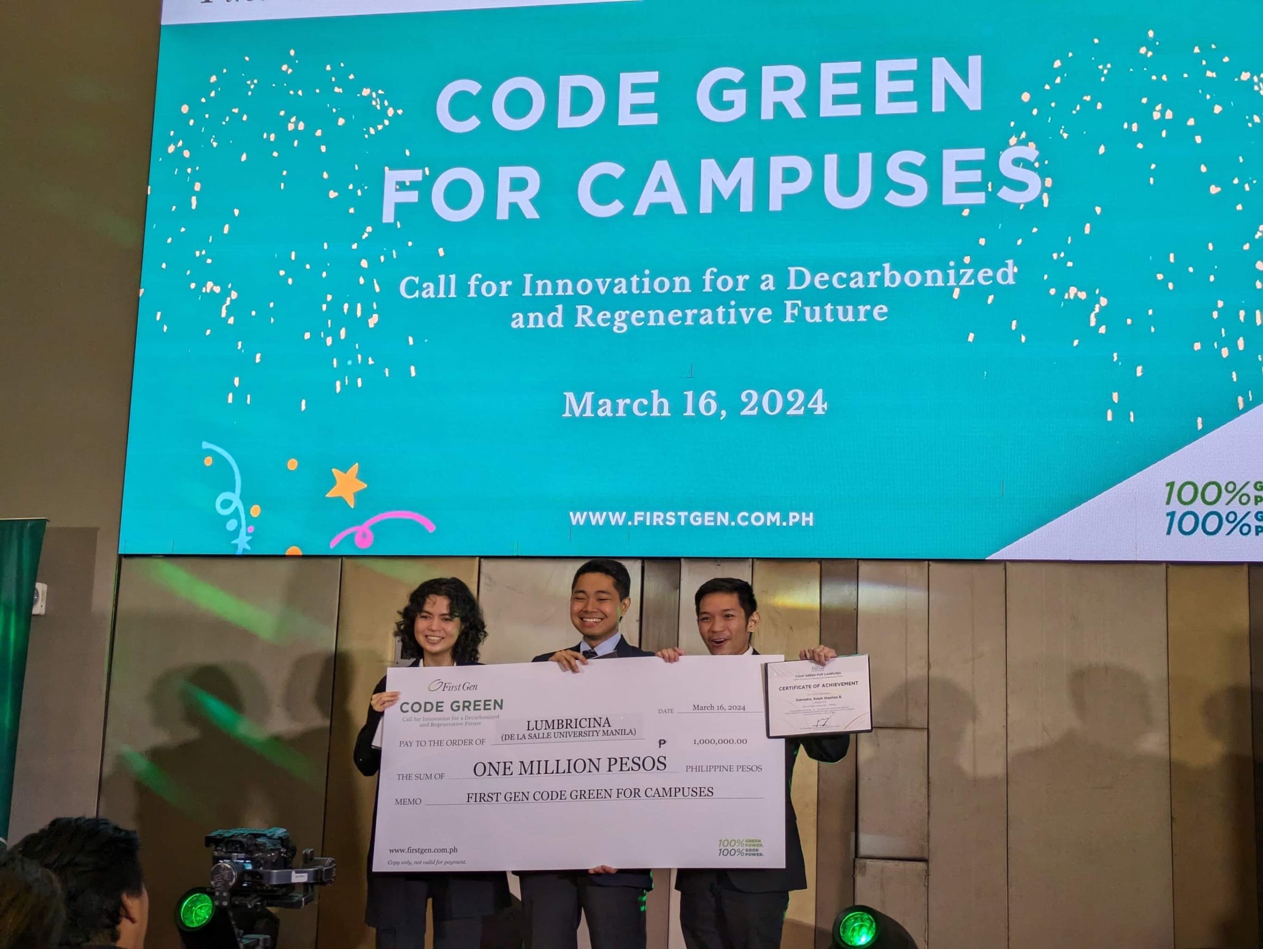 From waste to energy: Lumbricina ng DLSU, nagwagi sa First Gen Code Green Competition sa kanilang compact anaerobic digester